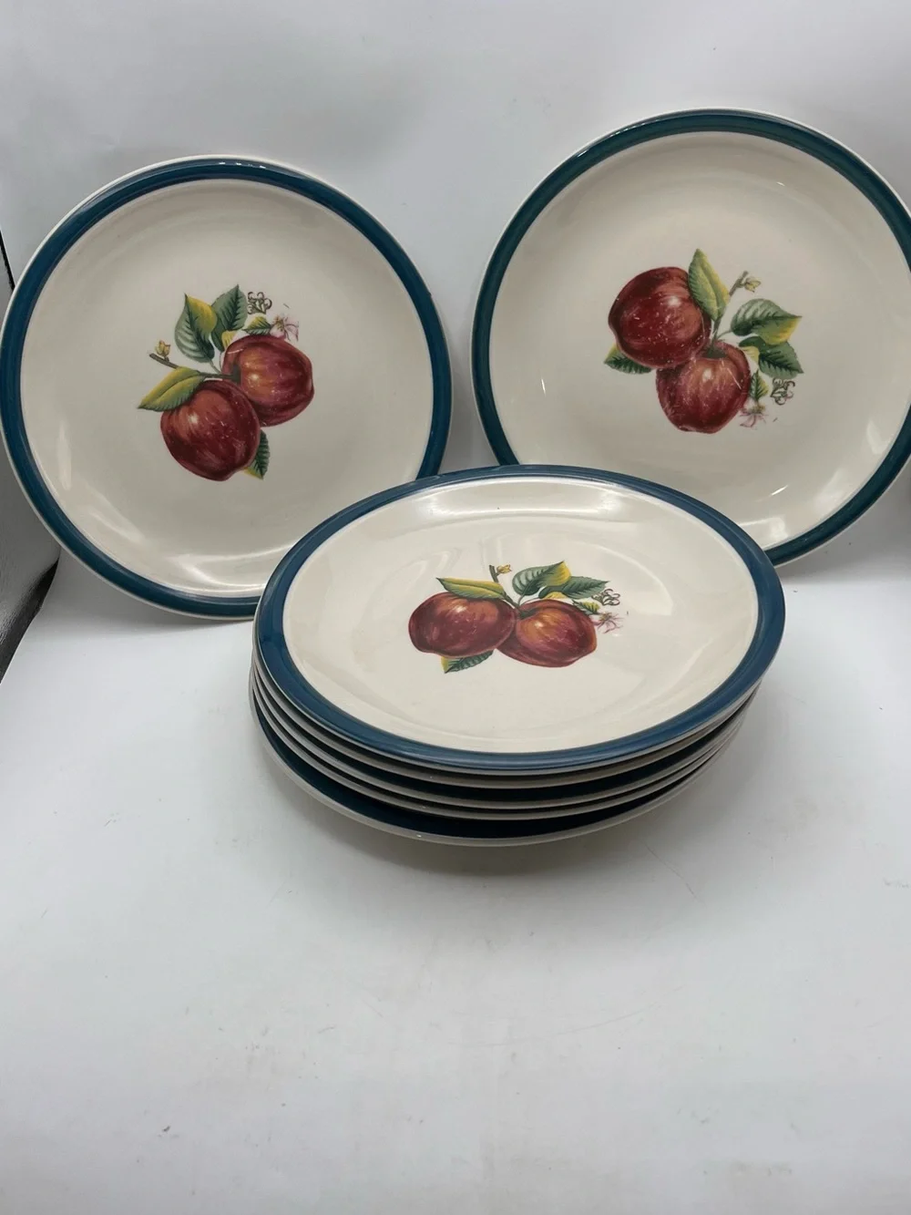 Vintage Casuals by China Pearl APPLE Salad Plate 7.5” ~ Set Of 7